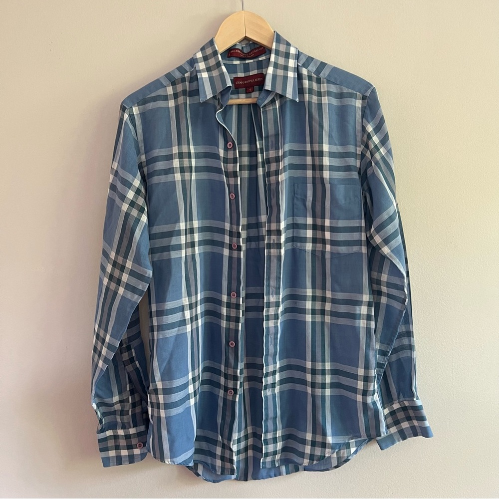 Chaps Ralph Lauren Blue Plaid Men's Shirt